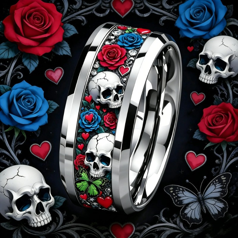 Bague Tête de Mort « Amour Éternel »