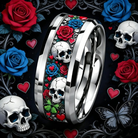 Bague Tête de Mort « Amour Éternel »
