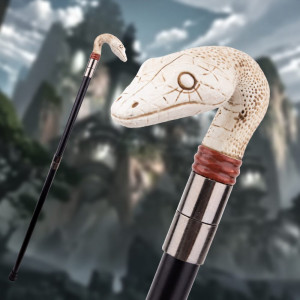 Magnifique Canne Serpent Goth Rock Serpent Blanc des Sables