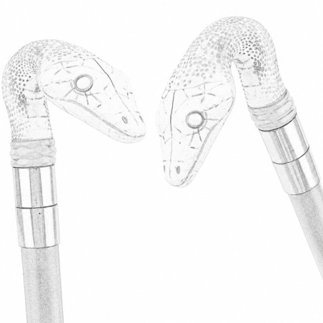Design Canne Serpent Goth Rock Serpent Blanc des Sables