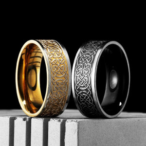 Vue de face Bague Viking Skuld - 2 couleurs au choix !