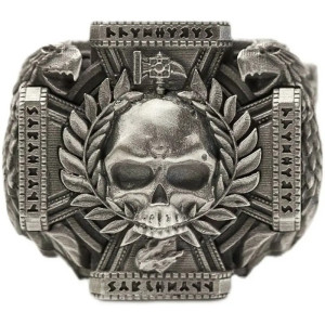 Avant Bague Tête de Mort « Blason du Conquérant »