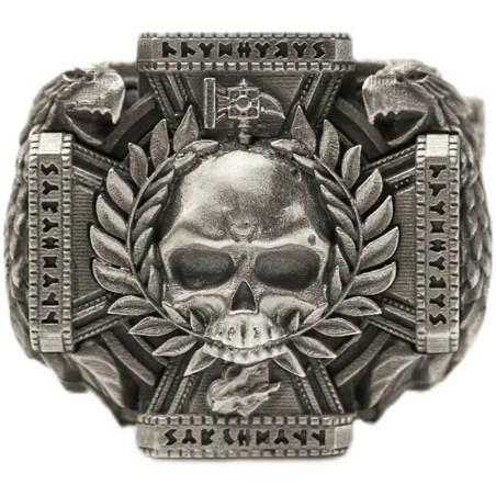 Avant Bague Tête de Mort « Blason du Conquérant »