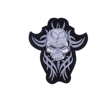 Écusson Tête de Mort Tribal Silver - 16x14.2cm