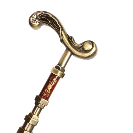 Vue detaille Canne Goth Rock Pommeau "Éclair Vintage"