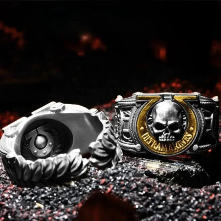 Vue detaille Bague Tête de Mort « Légion d’Acier »