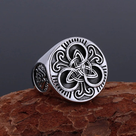 Avant Bague Viking Bouclier de Midgard