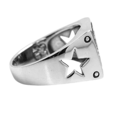 Vue Laterale Bague Biker Rock « Étoile du 13 »