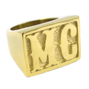 Bague Biker « Motocycle Club » Couleur Or