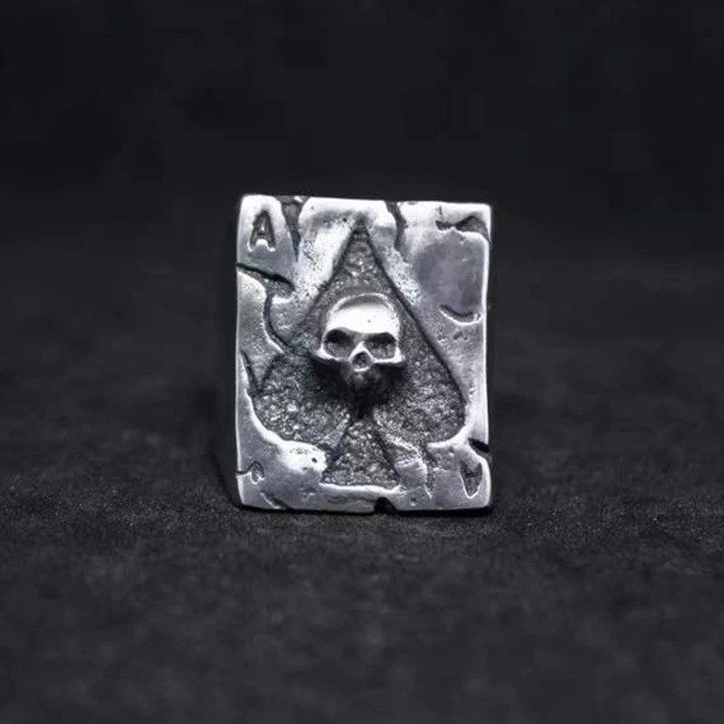 Bague Tête de Mort « As de Pique Maudit »