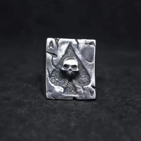 Bague Tête de Mort « As de Pique Maudit »