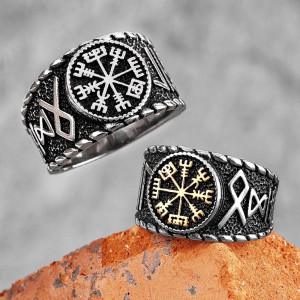 Bague Viking Trident d'Odin - 2 couleurs au choix !