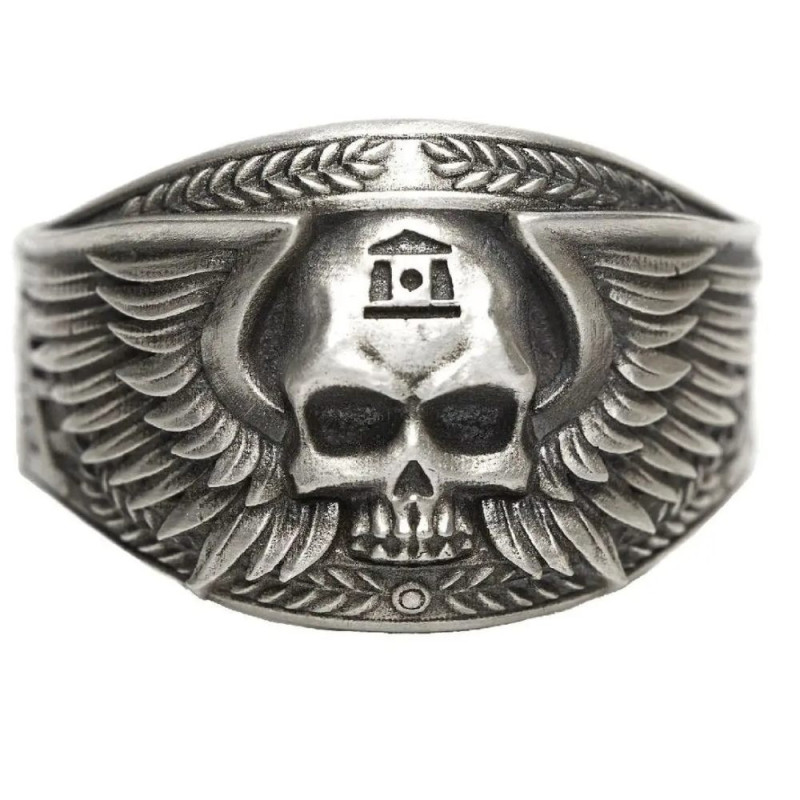 Magnifique Bague Tête de Mort « Crâne Ailé »