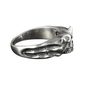 Vue Laterale Bague Tête de Mort « Crâne Démoniaque »