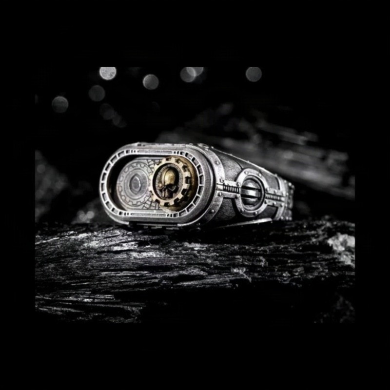 Bague Tête de Mort « Crâne Mécanique de Mars »