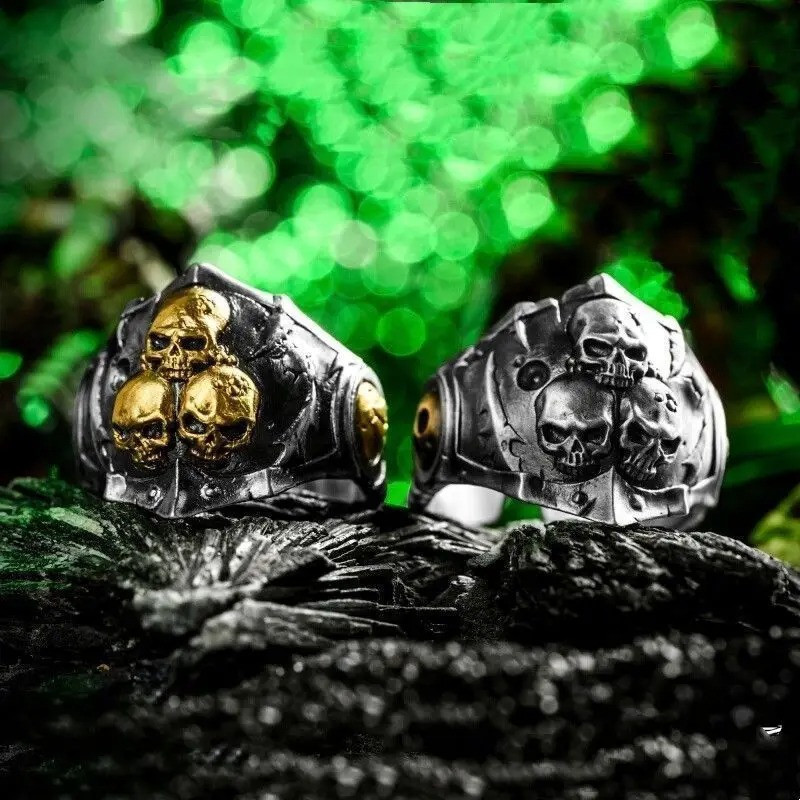 Bague Tête de Mort « Triade des Crânes »