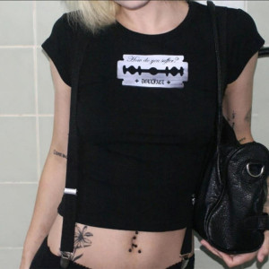 T-Shirt Tête de Mort Femme « Lame Rebelle »