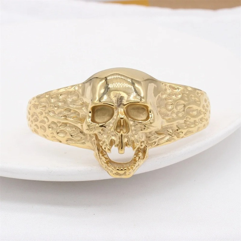 Bracelet Tête de Mort « Le Hurlement des Enfers »  Couleur Or