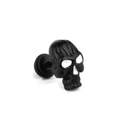 Boucle d'oreille Tête de Mort Âme Perdue couleur noir