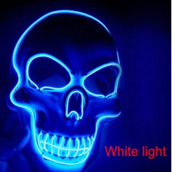 Masque Lumineux Tête de Mort Halloween couleur bleu