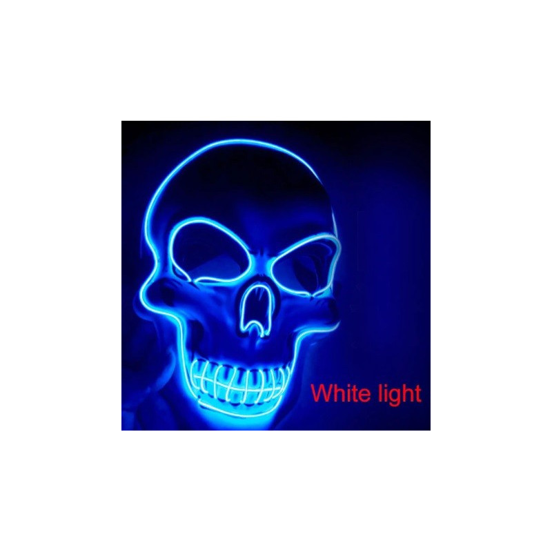Masque Lumineux Tête de Mort Halloween couleur bleu