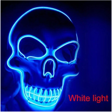 Masque Lumineux Tête de Mort Halloween couleur bleu