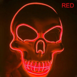 Masque Lumineux Tête de Mort Halloween couleur rouge