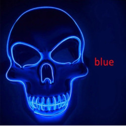 Masque Lumineux Tête de Mort Halloween couleur bleu