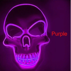 Masque Lumineux Tête de Mort Halloween couleur violet
