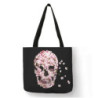 Sac Tote bag Tête de Mort Crâne Fleuri 