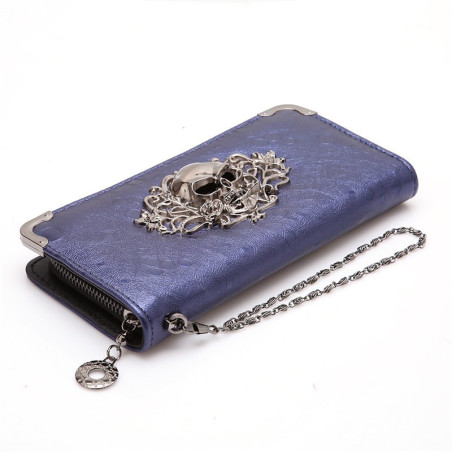 Grand Portefeuille motif Tête de Mort Fashion couleur violet