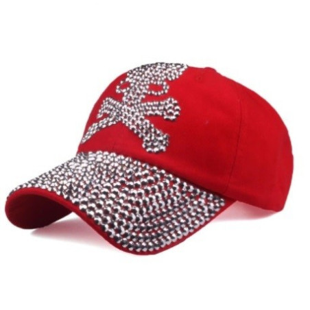 Casquette Tête de Mort Strass pour femme