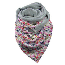 Châle tête de mort, en cachemire doublé en polyester - couleur rose