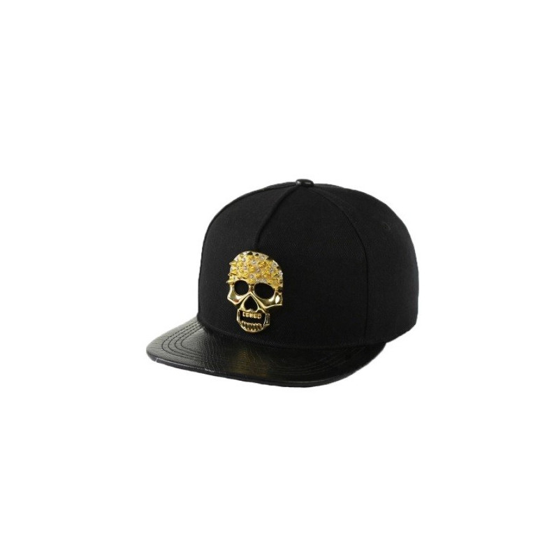 Vue face de la Casquette Tête de Mort Punk