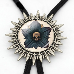Cravate Bolo tête de mort  punk rock - multiples motifs au choix !