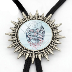 Cravate Bolo tête de mort  punk rock - multiples motifs au choix !