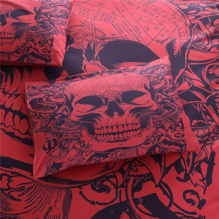 Housse de Couette Tête de Mort Devil - détail imprimé