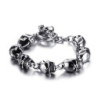 Bracelet Biker Tête de Mort 7 Skulls en Acier