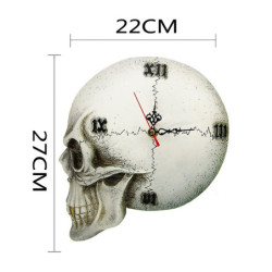 Horloge Tête de Mort Crâne Blanc Horloge Murale Squelette taille