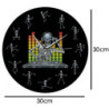 dimensions de  l'Horloge Tête de Mort Squelette DJ Dance