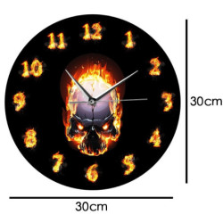 Horloge Tête de Mort Crâne en Feu Ghost Rider dimensions